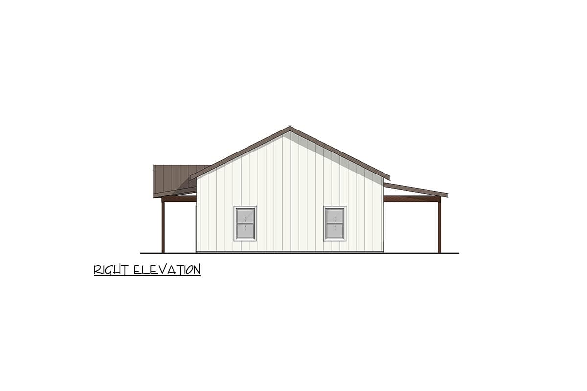 Plan 405132FDC: Charming 3-Bedroom Barndominium House Plan with Home Office - Image #7 - Barndominium