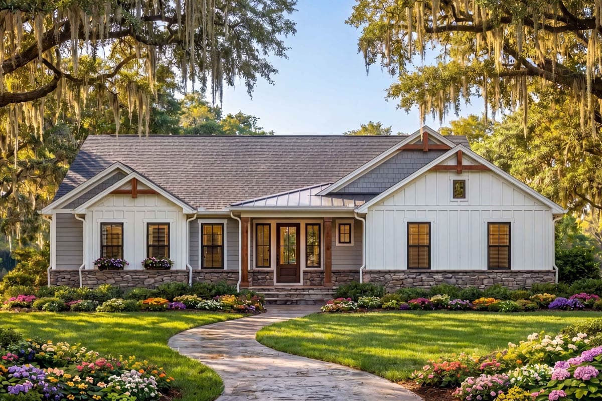 Plan image - 54046LK:Craftsman House Plan with 3 Beds and 2-Car Garage