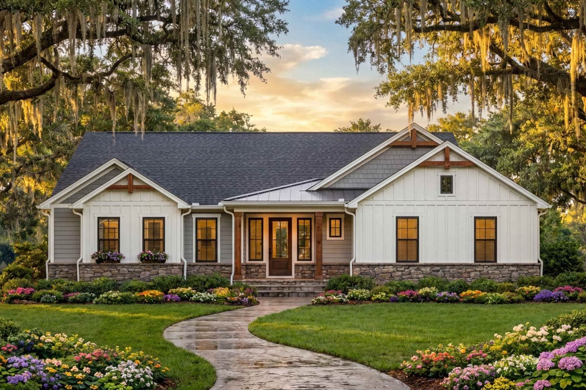 Plan 54046LK: Craftsman House Plan with 3 Beds and 2-Car Garage - Image #2 - Craftsman, New American
