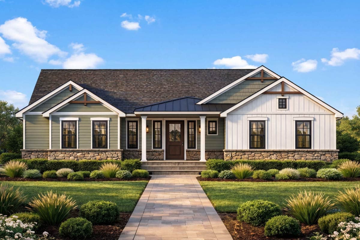 Plan 54046LK: Craftsman House Plan with 3 Beds and 2-Car Garage - Image #3 - Craftsman, New American