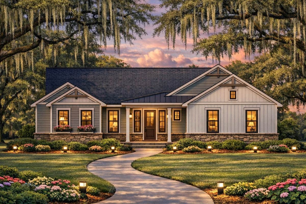 Plan 54046LK: Craftsman House Plan with 3 Beds and 2-Car Garage - Image #2 - Craftsman, New American