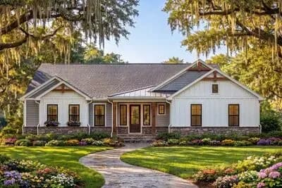 Craftsman House Plan with 3 Beds and 2-Car Garage