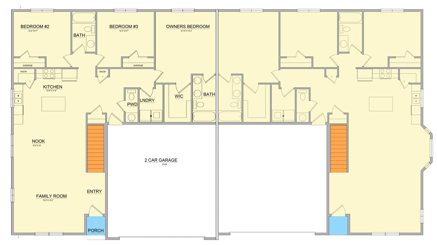 Plan 849065PGE: Traditional Multi-Family House Plan with 3-4 Beds and Basement - Floor Plan - Basement Level - New American, Ranch, Traditional