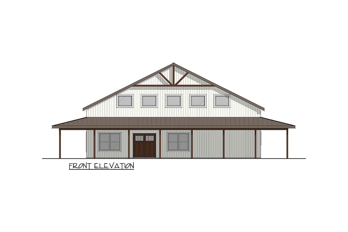 Plan 405135FDC: Modern Barndominium House Plan with 4 Bedrooms and Wrap-Around Porch - Image #4 - Barndominium, Modern Farmhouse