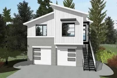 Contemporary 3-4 Bedroom House Plan with Drive-Under Garage