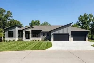 Contemporary 6-Bedroom House Plan with Walkout Lower Level and 4-Car Garage