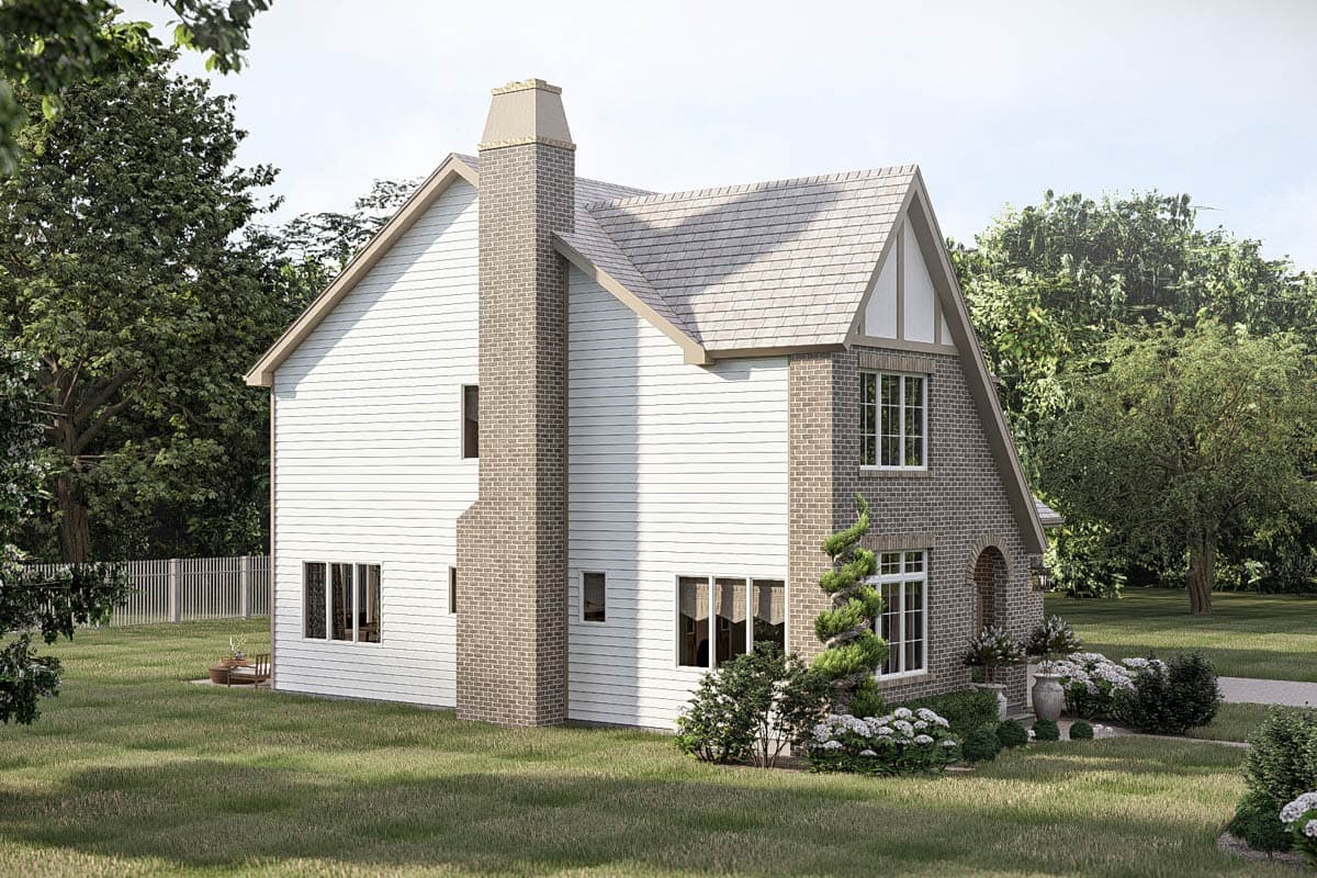 Plan 623630DJ: Elegant Tudor House Plan with 3 Bedrooms and Versatile Sunroom - Image #4 - Tudor