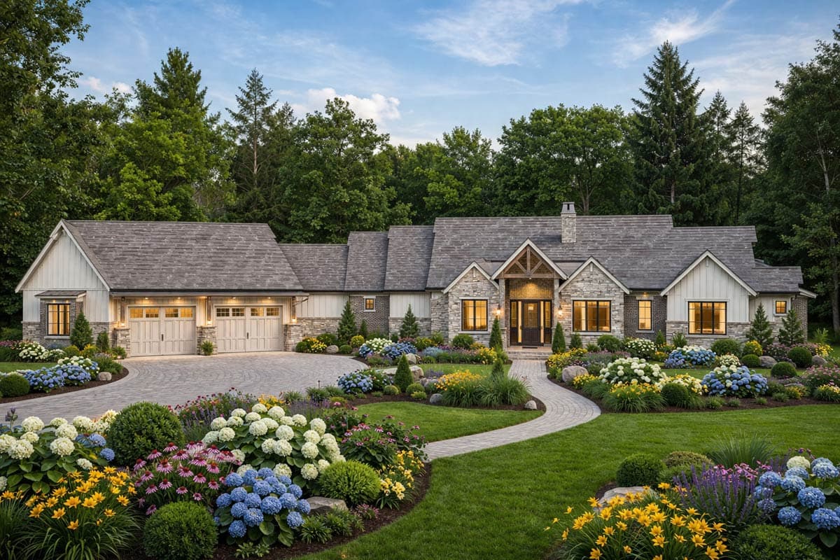 Plan image - 849067PGE:Mountain Farmhouse House Plan with 3 Beds, 4 Baths, and Wrap-Around Porch