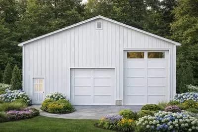 Farmhouse Garage Plan with RV Garage and Loft Living