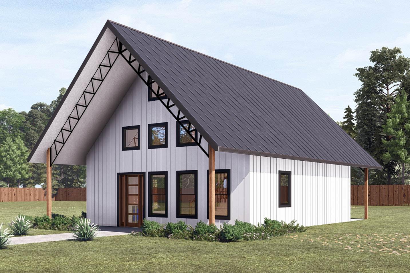Plan image - 405139FDC:One-Bedroom Barndominium House Plan with Loft and Two-Story Great Room