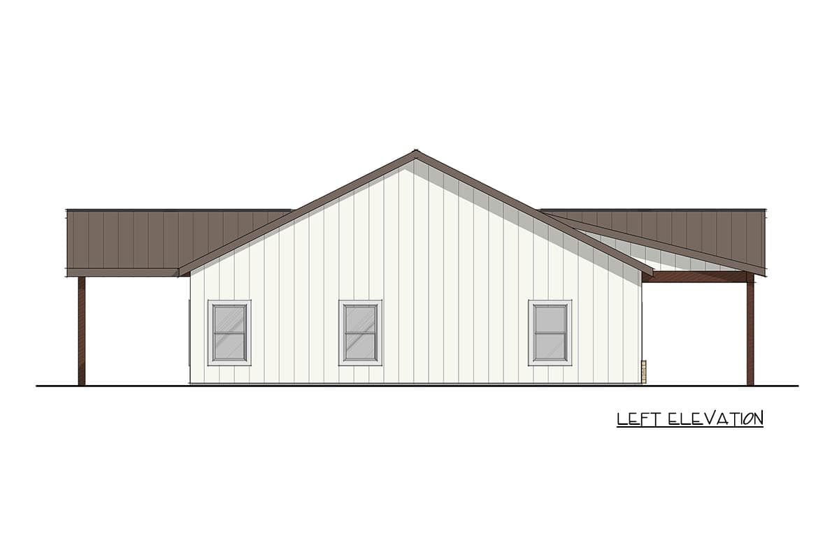Plan 405141FDC: Two-Bedroom Barndominium House Plan with Vaulted Living - Image #5 - Barndominium, Farmhouse