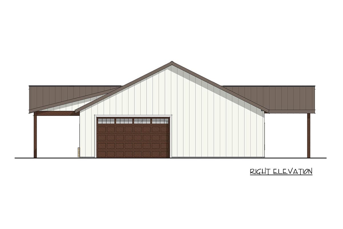 Plan 405141FDC: Two-Bedroom Barndominium House Plan with Vaulted Living - Image #7 - Barndominium, Farmhouse
