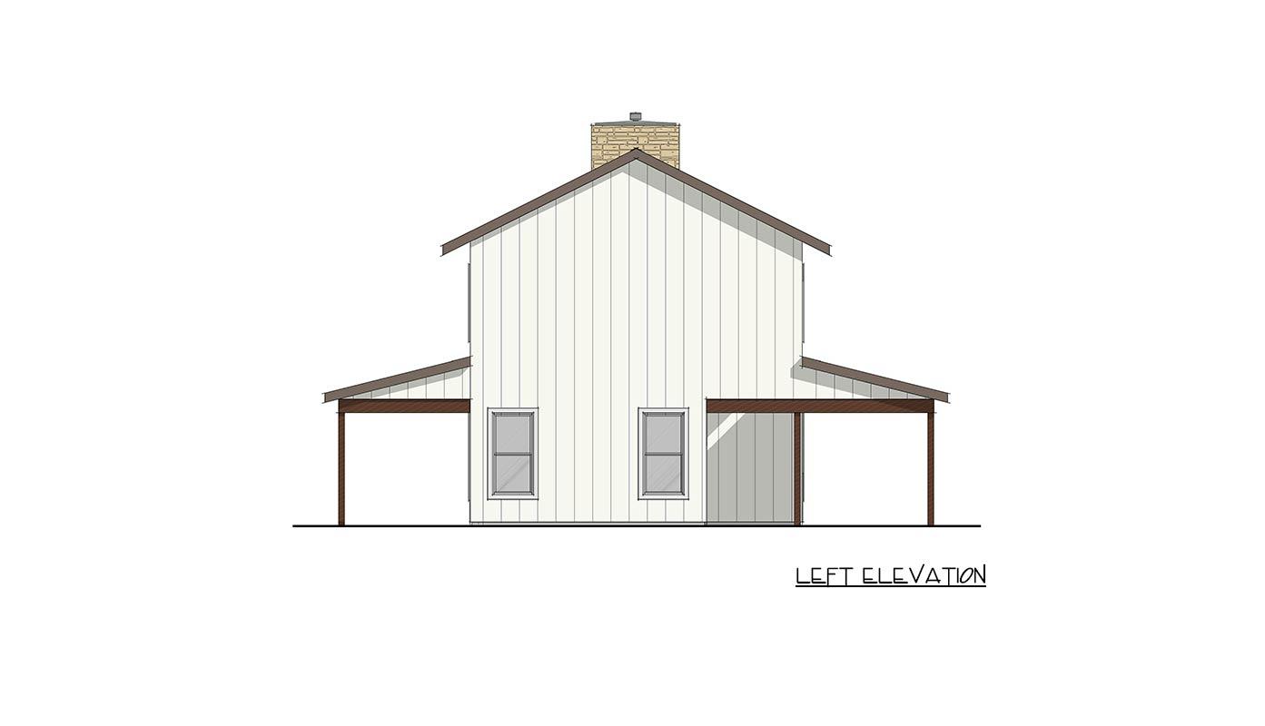 Plan 405143FDC: Modern Barndominium House Plan with 2 Beds, Vaulted Great Room, Expansive Porch - Image #3 - Barndominium, Farmhouse