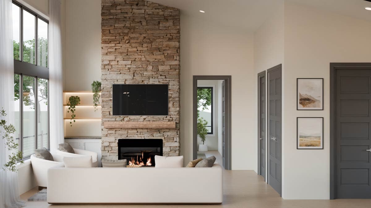 Plan 911070JVD: Modern Mountain House Plan with 3 Beds and Walkout Lower Level - Image #8 - Barndominium, Contemporary, Modern, Mountain
