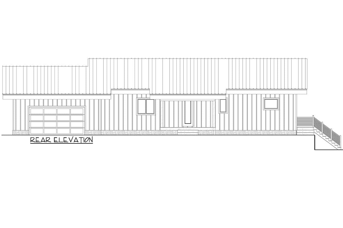 Plan 911070JVD: Modern Mountain House Plan with 3 Beds and Walkout Lower Level - Image #20 - Barndominium, Contemporary, Modern, Mountain