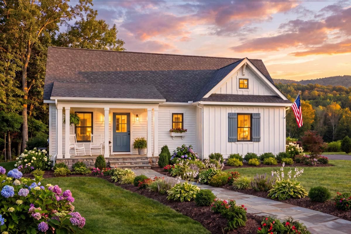 Plan image - 54050LK:Charming 2-Bedroom Farmhouse Plan with 779 Sq. Ft. and Welcoming Front Porch