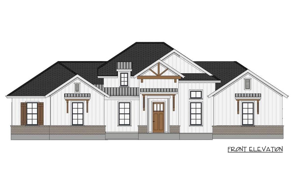 Plan 54051LK: Modern Farmhouse Plan with 3 Bedrooms and 12' Ceilings - Image #5 - Country, Modern Farmhouse, New American