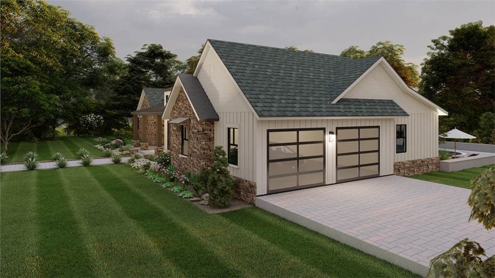 Plan 54053LK: Modern Farmhouse House Plan with 3 Beds, Split Layout, and Open Living - Image #3 - Modern Farmhouse, New American