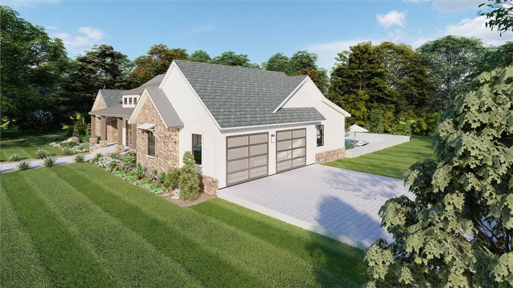 Plan 54053LK: Modern Farmhouse House Plan with 3 Beds, Split Layout, and Open Living - Image #4 - Modern Farmhouse, New American