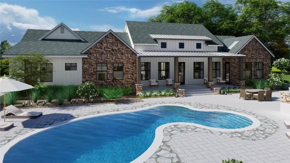 Plan 54053LK: Modern Farmhouse House Plan with 3 Beds, Split Layout, and Open Living - Image #7 - Modern Farmhouse, New American