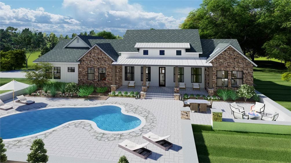 Plan 54053LK: Modern Farmhouse House Plan with 3 Beds, Split Layout, and Open Living - Image #8 - Modern Farmhouse, New American