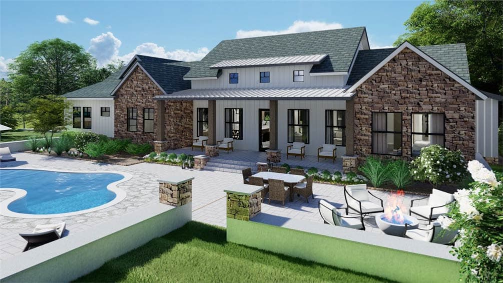 Plan 54053LK: Modern Farmhouse House Plan with 3 Beds, Split Layout, and Open Living - Image #9 - Modern Farmhouse, New American