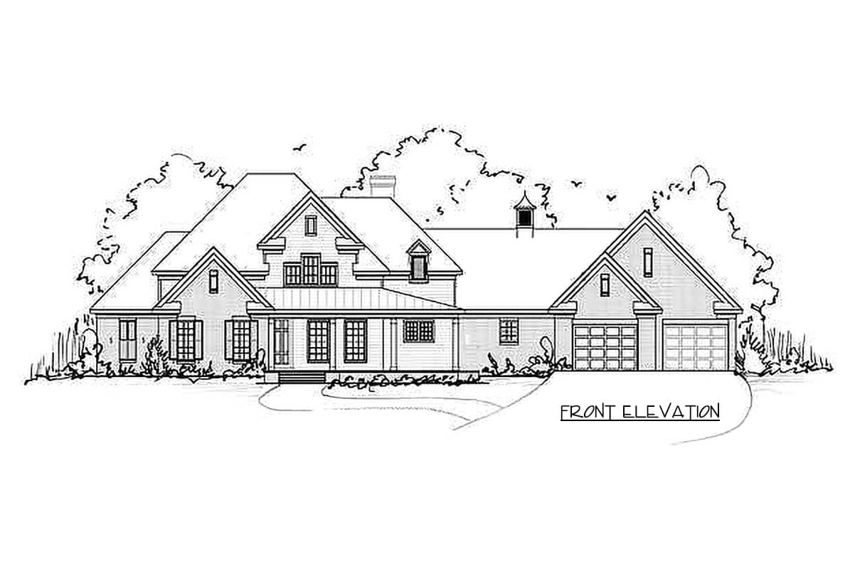 Plan 54055LK: Spacious Craftsman House Plan with 3 Beds, Home Office, and Large Porch - Image #2 - Craftsman, New American, Traditional