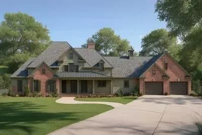 Spacious Craftsman House Plan with 3 Beds, Home Office, and Large Porch