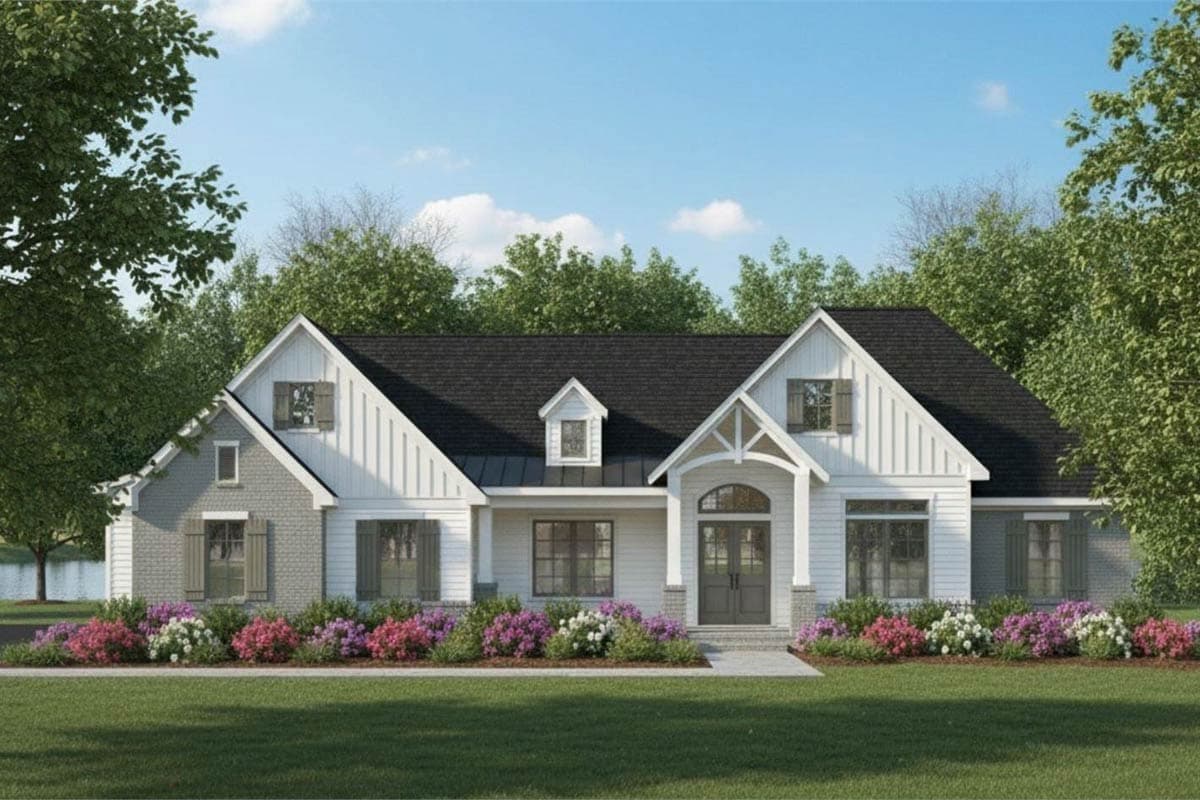 Plan 54061LK: Modern Craftsman Farmhouse House Plan with 4 Bedrooms and 3-Car Garage - Image #3 - Country, Craftsman, New American