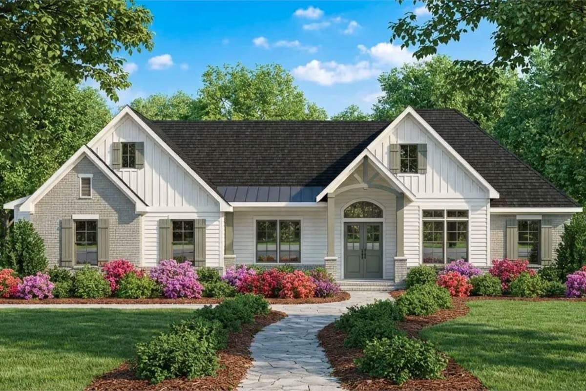 Plan 54061LK: Modern Craftsman Farmhouse House Plan with 4 Bedrooms and 3-Car Garage - Image #6 - Country, Craftsman, New American