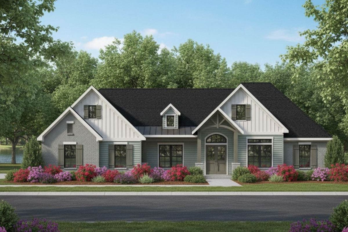 Plan 54061LK: Modern Craftsman Farmhouse House Plan with 4 Bedrooms and 3-Car Garage - Image #8 - Country, Craftsman, New American