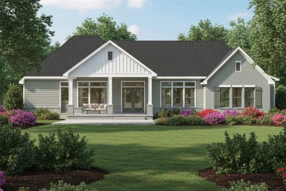 Plan 54061LK: Modern Craftsman Farmhouse House Plan with 4 Bedrooms and 3-Car Garage - Image #4 - Country, Craftsman, New American