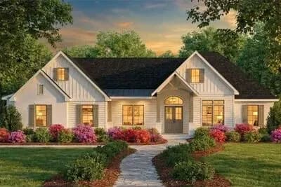 Modern Craftsman Farmhouse House Plan with 4 Bedrooms and 3-Car Garage