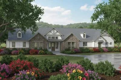 Spacious 5 Bedroom Modern Farmhouse House Plan with 3-Car Garage