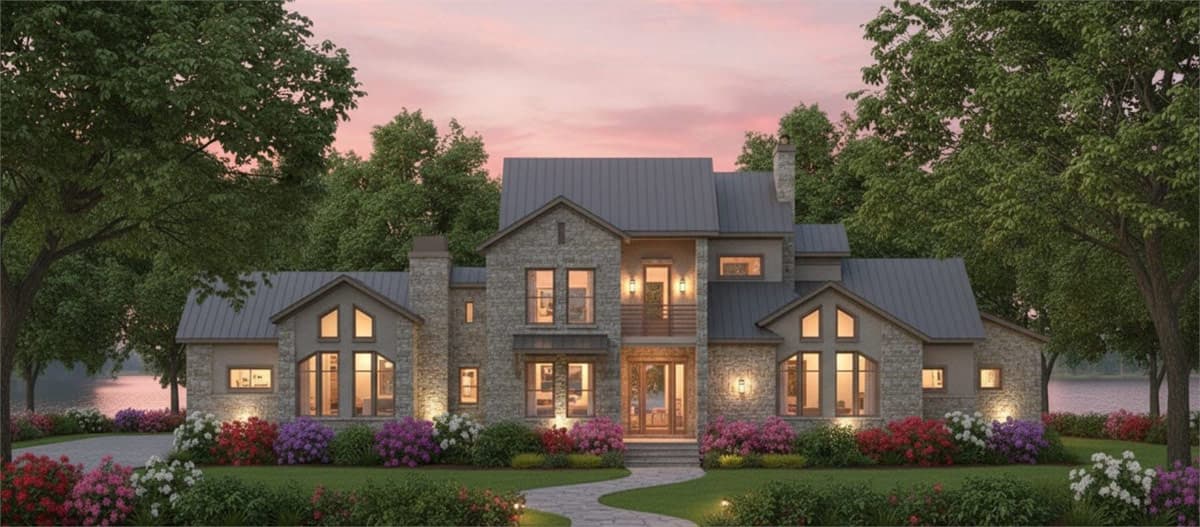 Plan 54070LK: Modern European House Plan with 4 Beds, 5.5 Baths - Image #3 - Country, French Country, Hill Country, Traditional