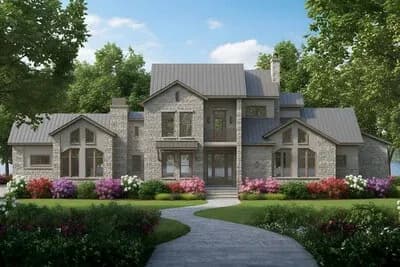 Modern European House Plan with 4 Beds, 5.5 Baths