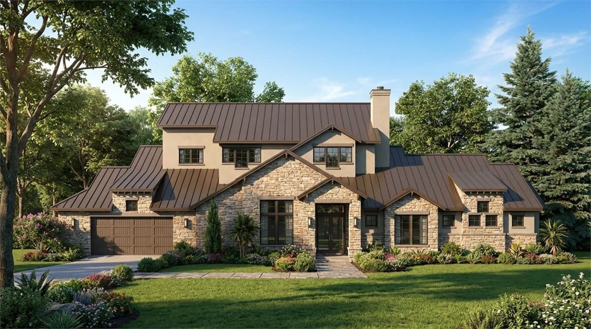 Plan 54071LK: Grand European Hill Country House Plan with Outdoor Kitchen - Image #4 - European, Hill Country, Transitional