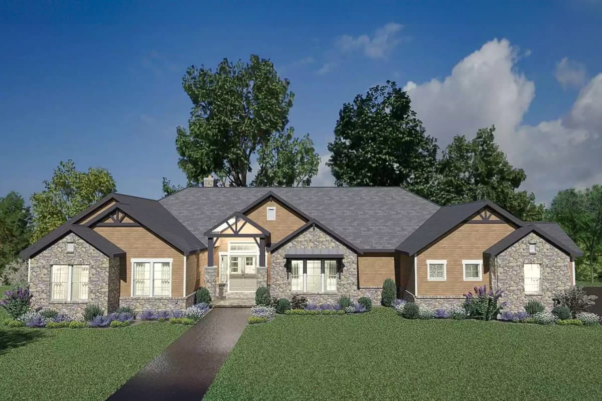 Plan image - 54073LK:Expansive Craftsman Ranch House Plan with 4 Bedrooms and Outdoor Kitchen