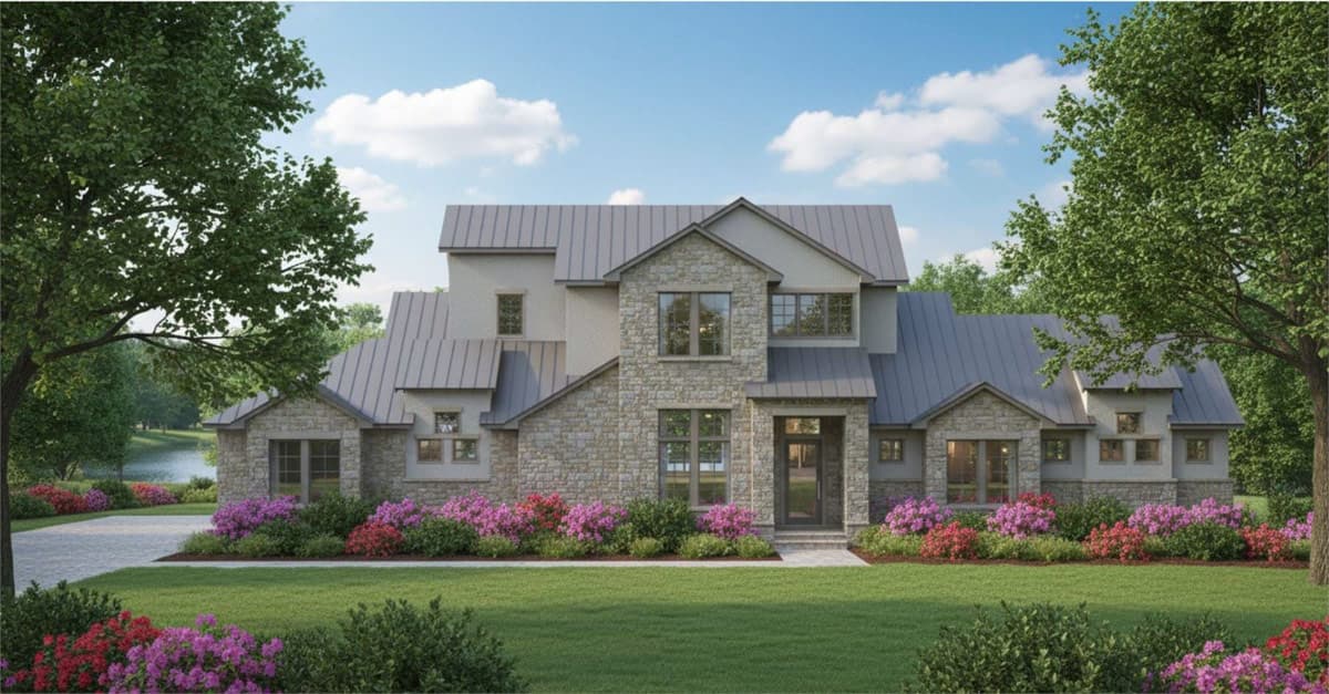 Plan 54075LK: Luxurious European House Plan with 5 Beds and Vaulted Great Room - Image #5 - European, Transitional