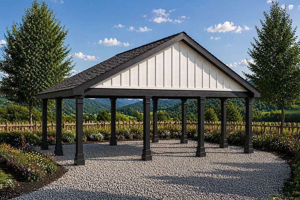 Plan image - 720182DA:Farmhouse-Style 3-Car Carport Plan with Gable Roof