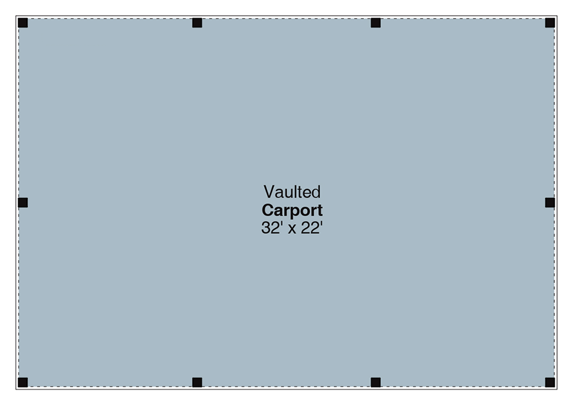 Plan 720182DA: Farmhouse-Style 3-Car Carport Plan with Gable Roof - Floor Plan - Main Level - Country, Farmhouse, Traditional