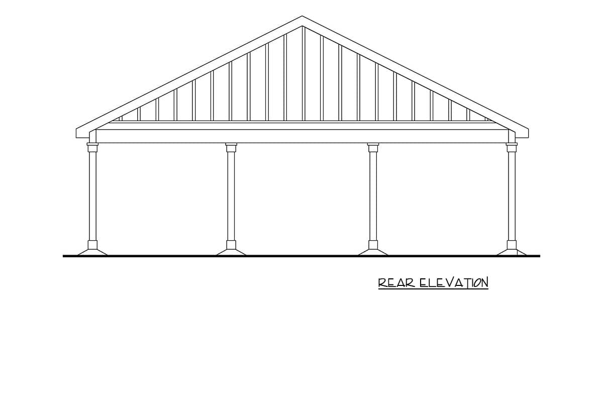 Plan 720182DA: Farmhouse-Style 3-Car Carport Plan with Gable Roof - Image #4 - Country, Farmhouse, Traditional