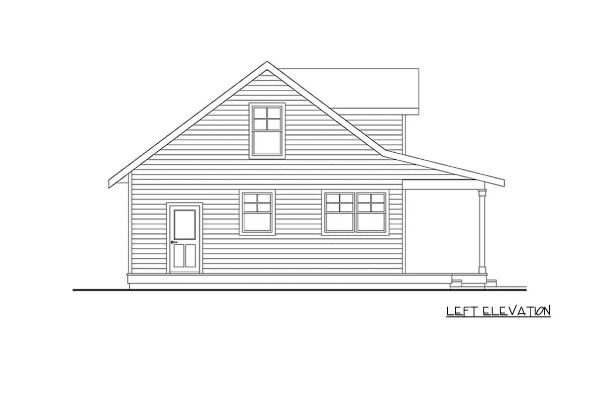 Plan 720184DA: Two-Bedroom Country Farmhouse House Plan with Bonus Room - Image #2 - Cottage, Country, Farmhouse