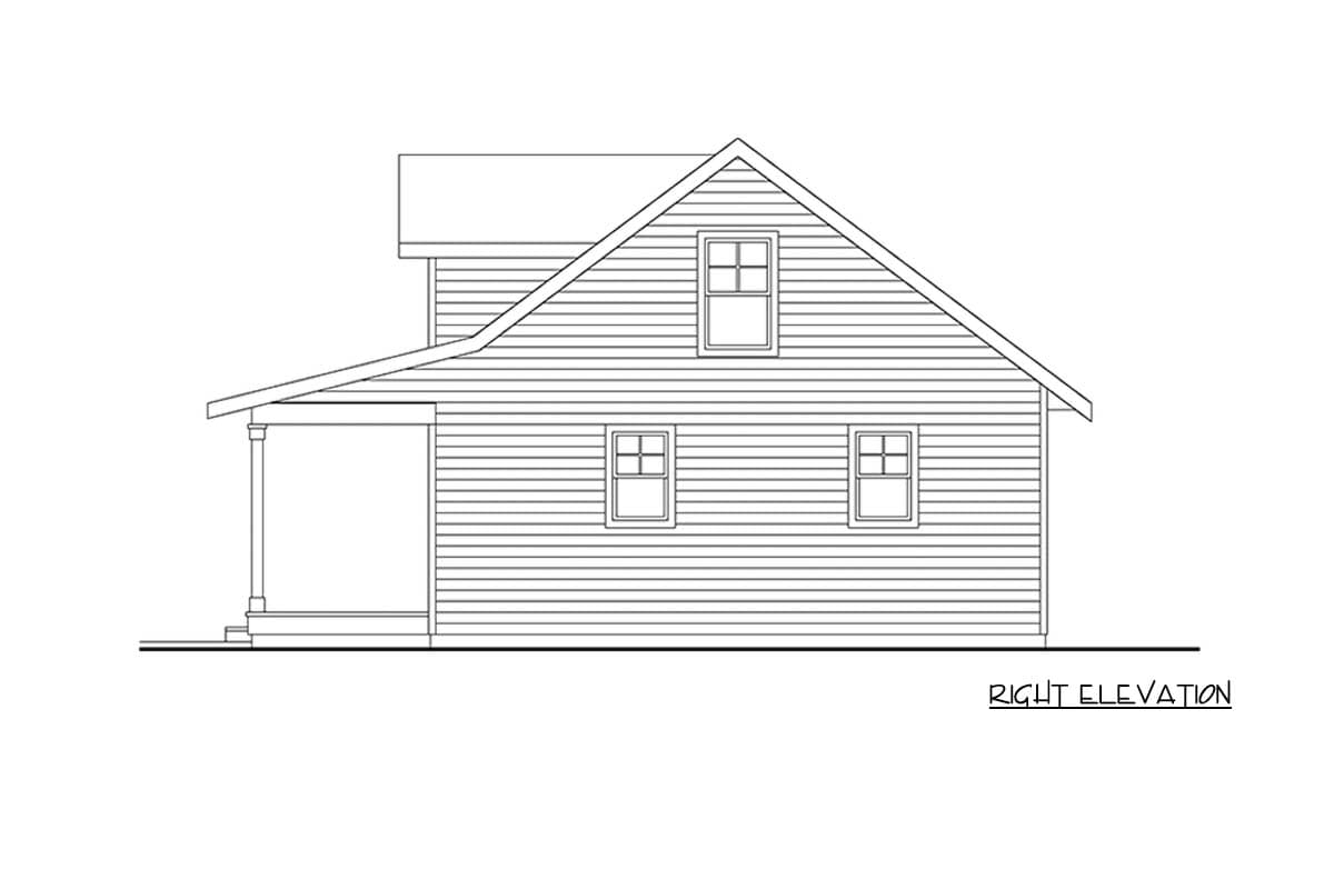 Plan 720184DA: Two-Bedroom Country Farmhouse House Plan with Bonus Room - Image #4 - Cottage, Country, Farmhouse
