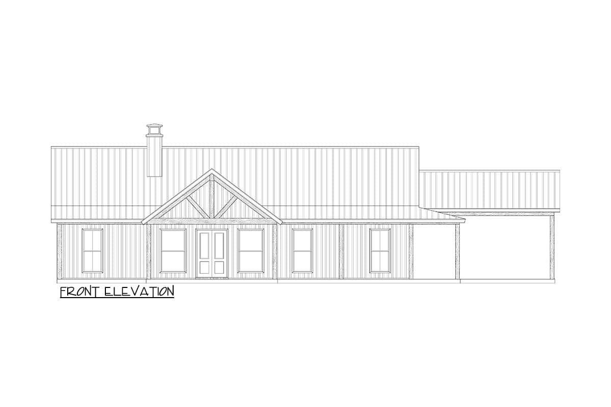 Plan 170015ADS: Modern Barndominium House Plan with 3 Beds, Carport, and Home Office - Image #2 - Barndominium