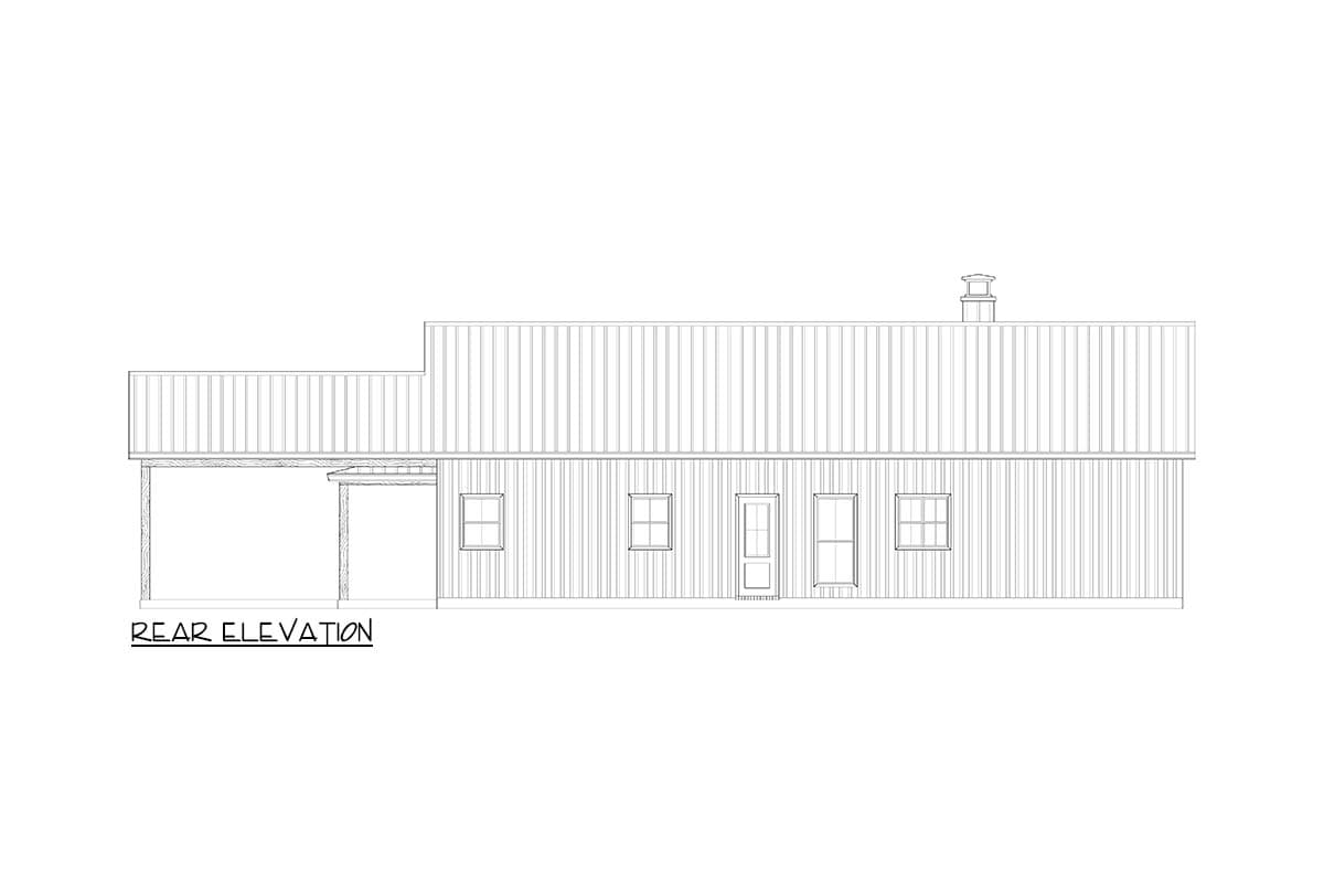 Plan 170015ADS: Modern Barndominium House Plan with 3 Beds, Carport, and Home Office - Image #4 - Barndominium