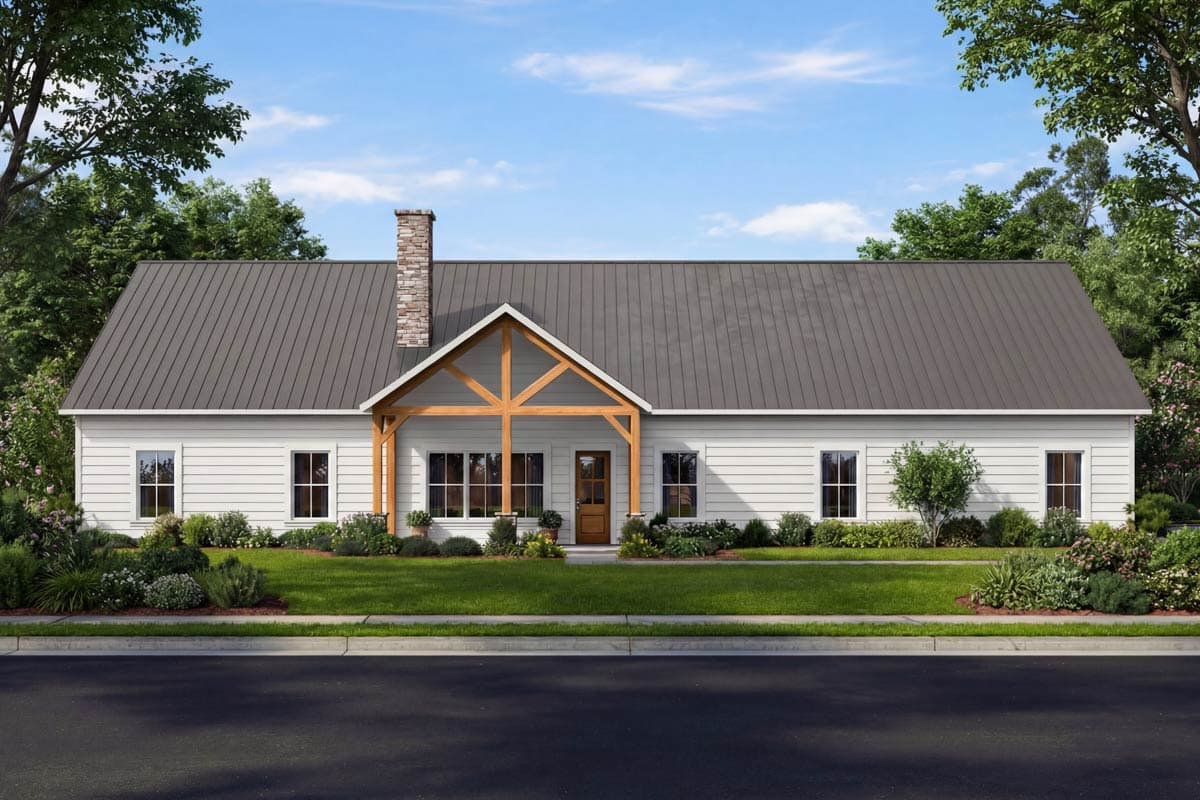 Plan 810061RBT: Spacious 5-Bedroom Country Barndominium House Plan with Split Layout - Image #1 - Barndominium, Country