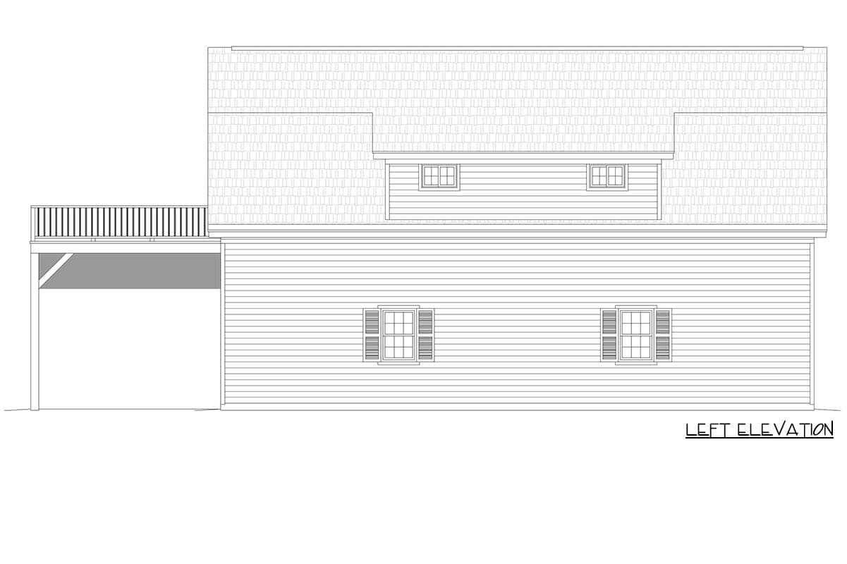 Plan 680661VR: Barn Style Garage Plan with RV Garage and Two Bedrooms Upstairs - Image #3 - Farmhouse