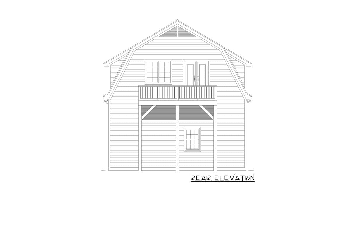 Plan 680661VR: Barn Style Garage Plan with RV Garage and Two Bedrooms Upstairs - Image #4 - Farmhouse