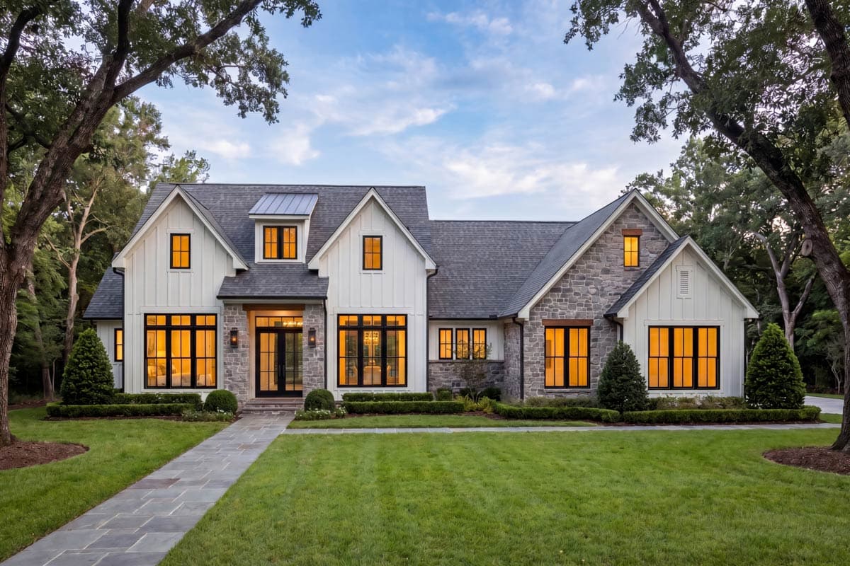 Plan image - 52039HZ:Modern Transitional  House Plan with Split Bedrooms and Outdoor Kitchen